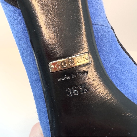 Gucci Tricolor Suede Pointed Toe Pumps – Size 36.5 - Picture 8 of 9